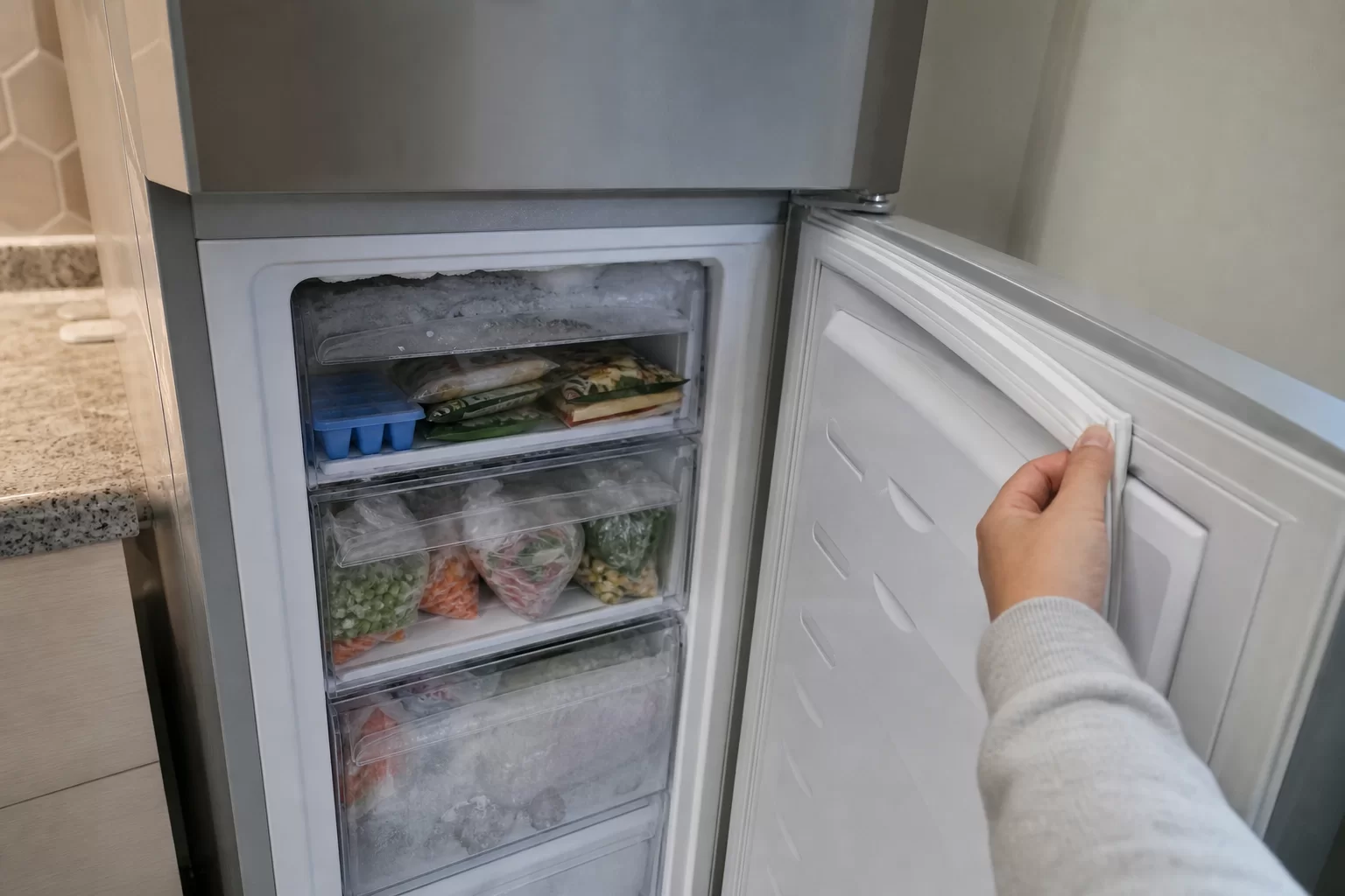 Dondurucu bölümü yeterince soğutmayan buzdolabında buzlanma ve kapak contası kontrolü