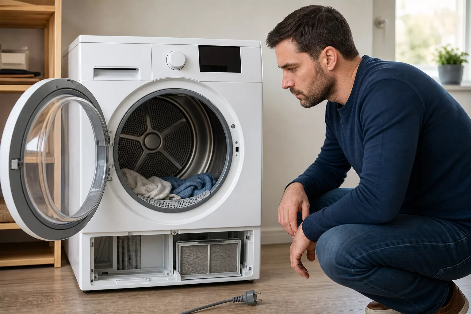 Tamburu dönmeyen kurutma makinesinin güvenli şekilde kontrol edilmesi