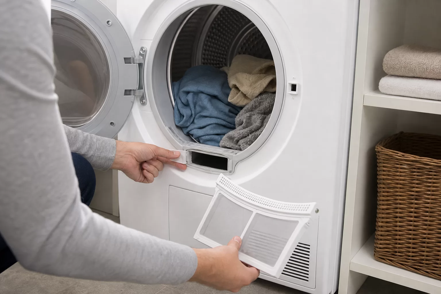 Tamburu dönmeyen kurutma makinesinde güvenli kullanıcı kontrolü